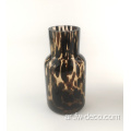 Leopard Tortoise Shell Glass Glass Vase Black Leopard Vase